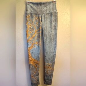 Noli Yoga Tree of Life Leggings – Rustic Blue & Gold. Made In USA